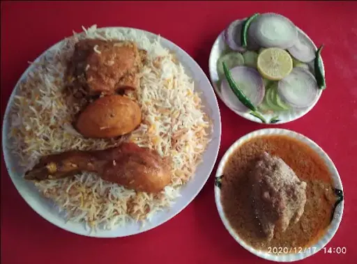 Special Chicken Biryani With Mutton Chaap And Salad