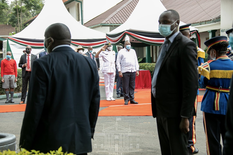 The president when he arrived at Westlands Primary./PSCU