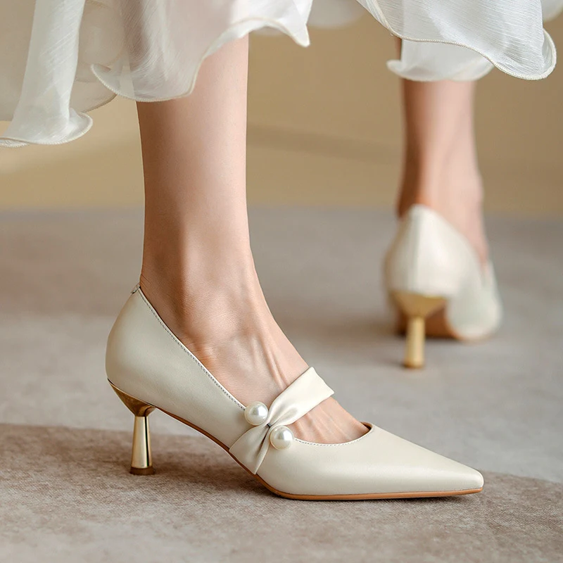 Title 4, Elegantes Tacones Altos Blancos para Mujer con ...