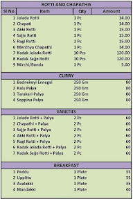 Utarakarnataka Food menu 1