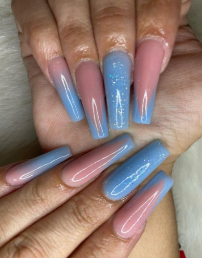 Glowing Sea Ombre Nail Designs