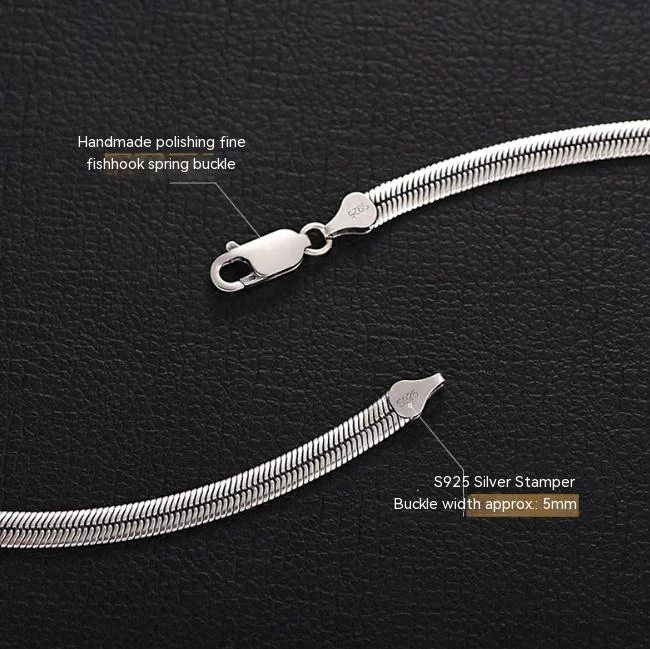 Title 4, Erkek ve kadın için gümüş Flat Snake Bones Zinc...