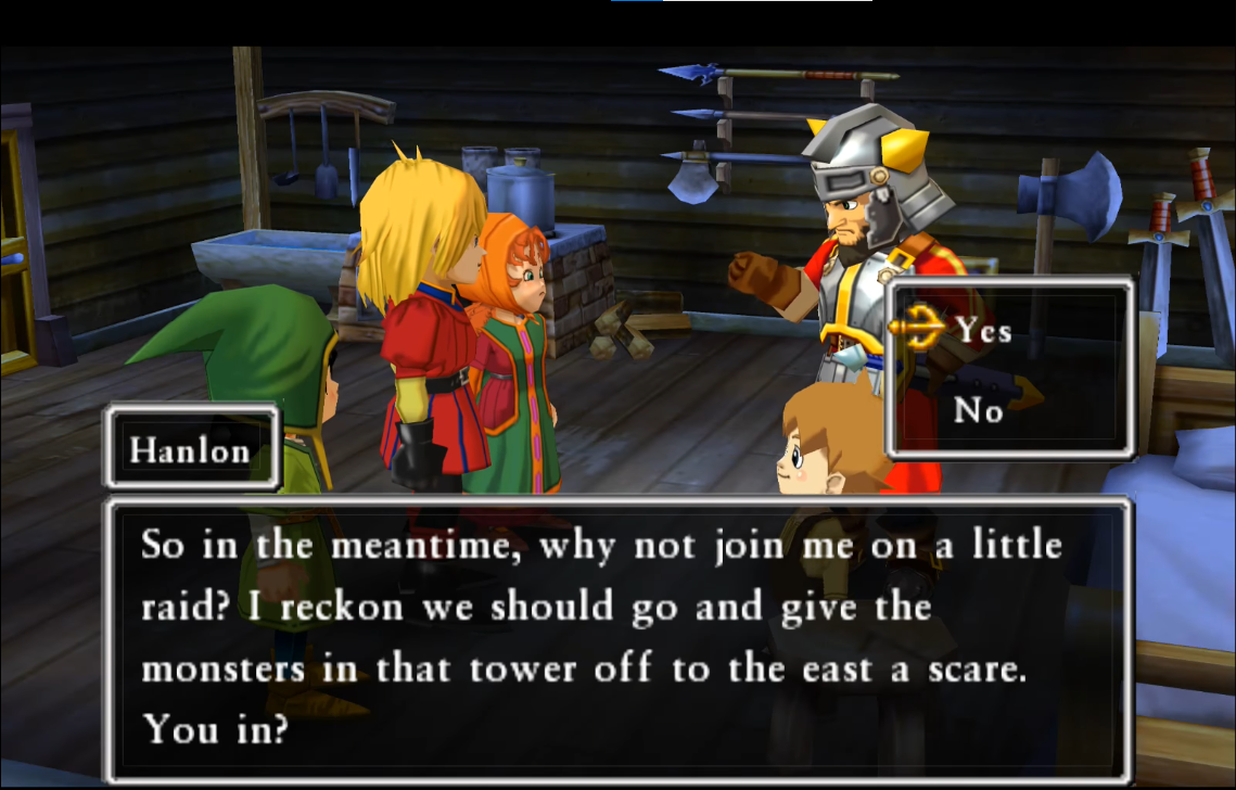 Hanlon will join your party for a while | Dragon Quest VII