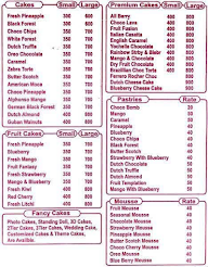 Fantasy Cake Shop menu 2