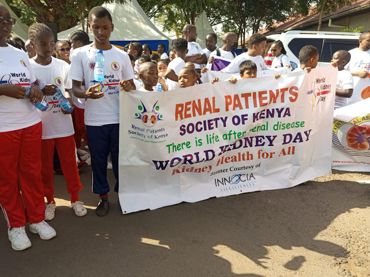 The World Kidney Day awareness walk starts at the Kenyatta National Hospital on March 9, 2023.