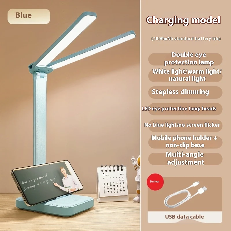 Lampe de table simple à double douille pour enfants et étudiants, idéale pour étudier et lire. Offre deux lumières pour un éclairage optimal et confortable.