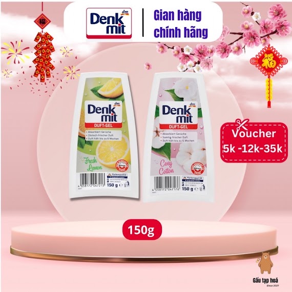 Sáp Thơm Phòng, Toilet Denkmit Duft Gel Hương Chanh, Khử Mùi - 150G [Hàng Đức]