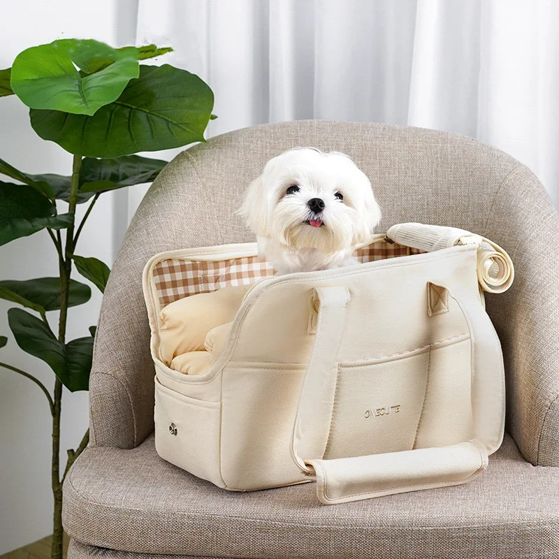 Bolsa de transporte portátil para filhotes, estilo mensageiro de um ombro, perfeita para passeios e viagens, conforto e segurança para seu pet.