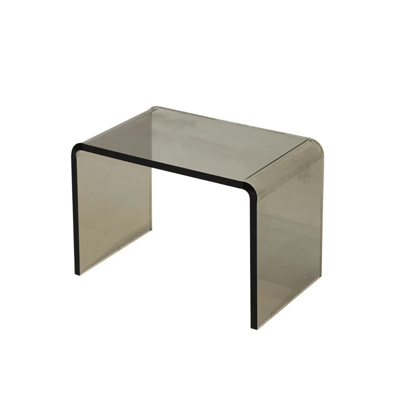 Taburete bajo en U acrílico transparente Minimalista Creativo para baño, Ideal para espacios reducidos, Elegante y funcional