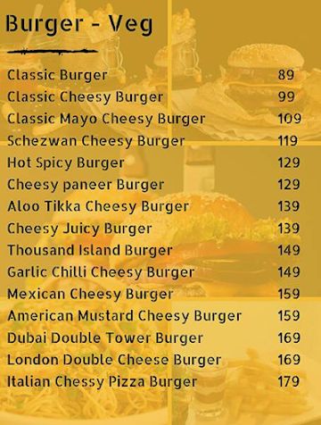 The Burger Village menu 