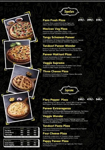 The Lio Pizza menu 