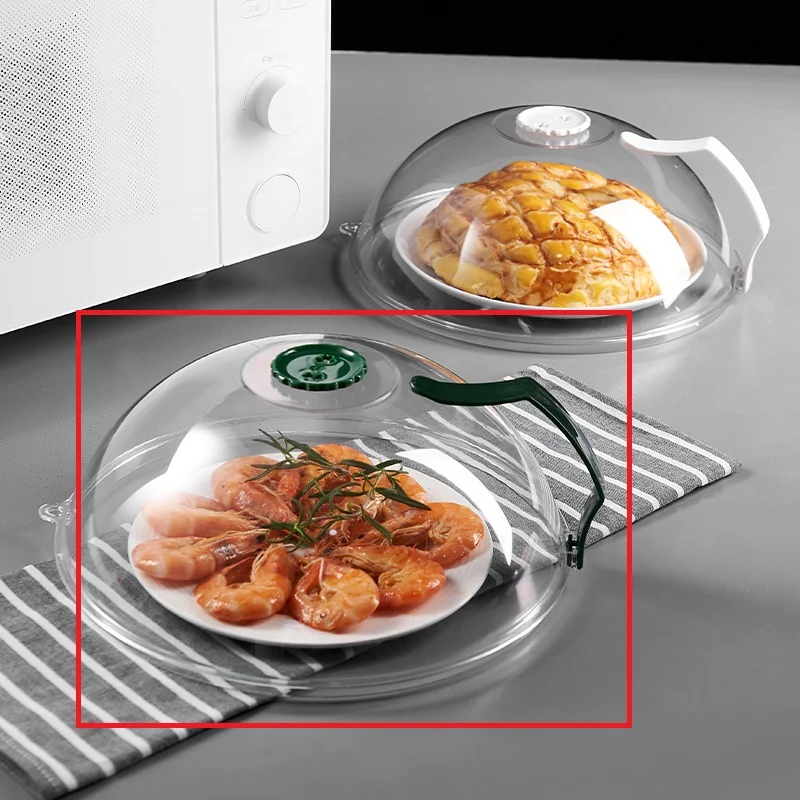 Couvercle rond transparent pour micro-ondes, anti-éclaboussures, pour aliments et légumes, housse anti-poussière domestique.