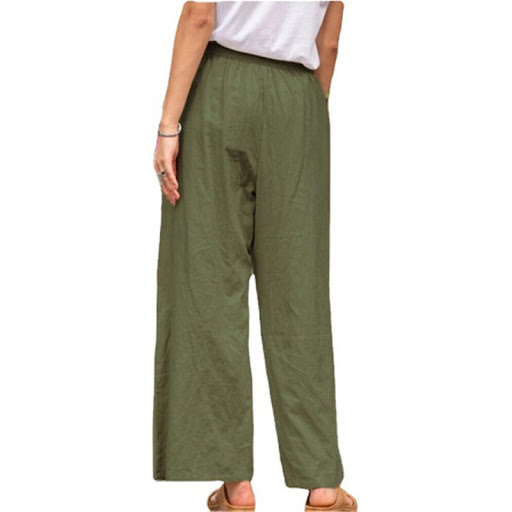 Title 4, Womens Linen Cotton Solid Color Stitching Casu...