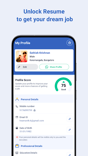 Screenshot Qjobs - Job Search App India