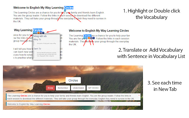 Learning Languages with Texts in your Content chrome extension