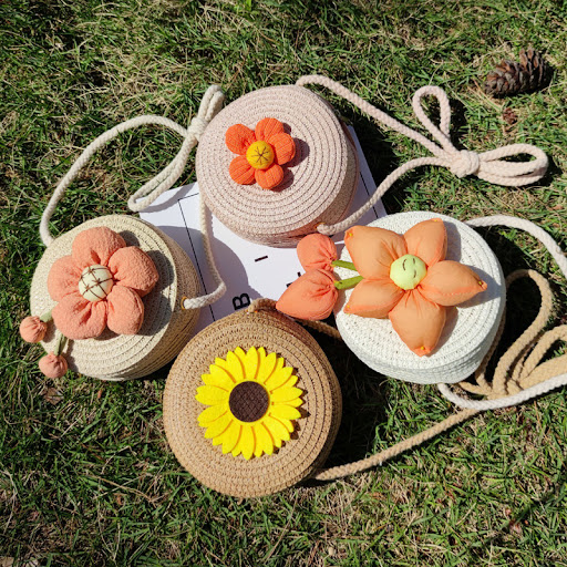 Title 31, Childrens Cute Crossbody Grass Woven Bag, Perf...