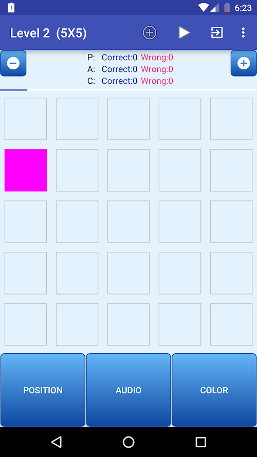 Android application N-Back Brain Game XL  pro screenshort