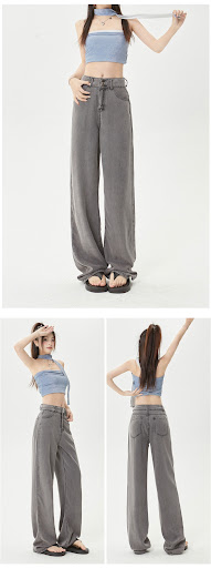 Title 13, Ice Silk Thin Jeans Womens Comfortable Wide Le...