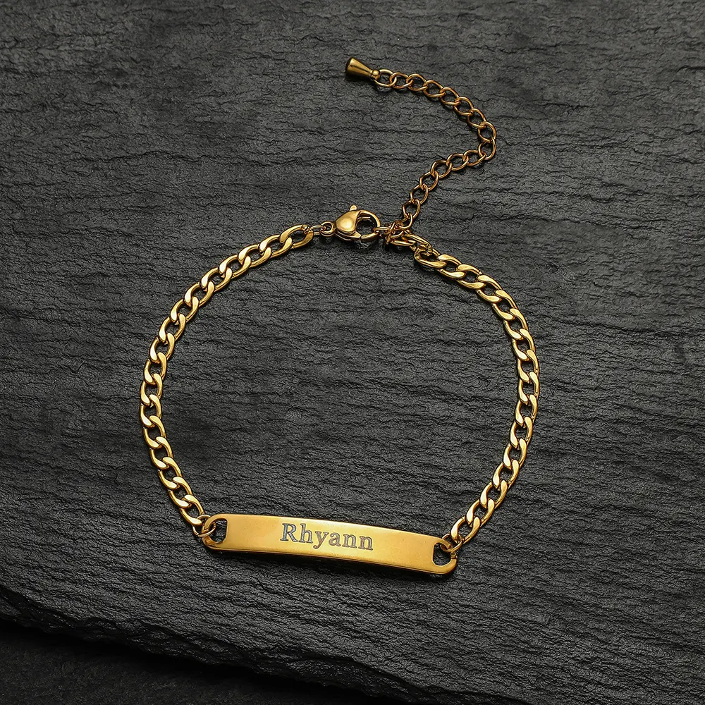 Title 7, Pulsera con placa de nombre personalizada con l...