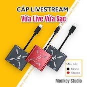 Bộ Cáp Chuyển Đổi Vừa Live Vừa Sạc Dùng Cho Thu Âm Hát Livestream Karaoke Âm Thanh Mono Và Stereo, Pk Đàmthoại 2 Chiều