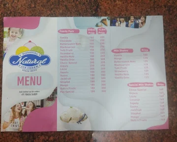 Prateeksha Natural Ice Cream menu 