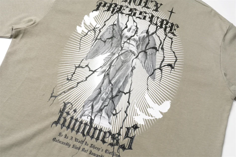 Heren T-shirt met statue print korte mouw