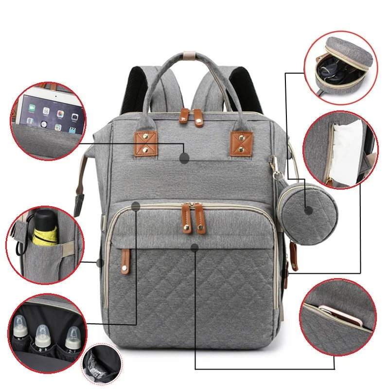 Title 4, Mochila para mamás con cuna plegable para bebé,...