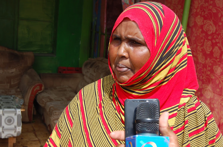 Former nominated MCA and Wajir activist Fatuma Yusuf in Wajir town on Tuesday, October 15, 2019