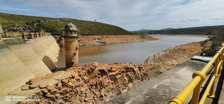 The Churchill Dam, pictured, and Impofu Dam, both on the Kromme River system west of Humansdorp, whose supply has long been the lifeblood of Nelson Mandela Bay. But today they are close to empty