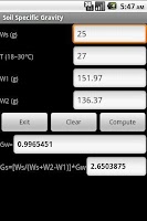 Soil Specific Gravity Screenshot