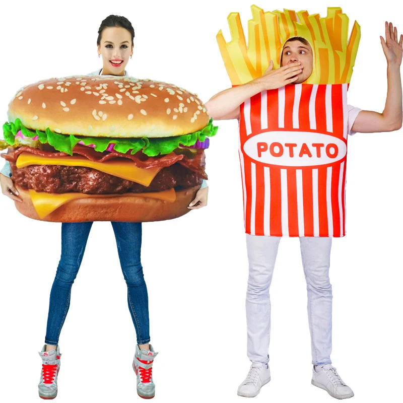 Erwachsenes Pommes Performance Requisiten Kostüm Halloween. Lustiges Kostüm für Partys, Veranstaltungen und Karneval. Ein echter Hingucker!