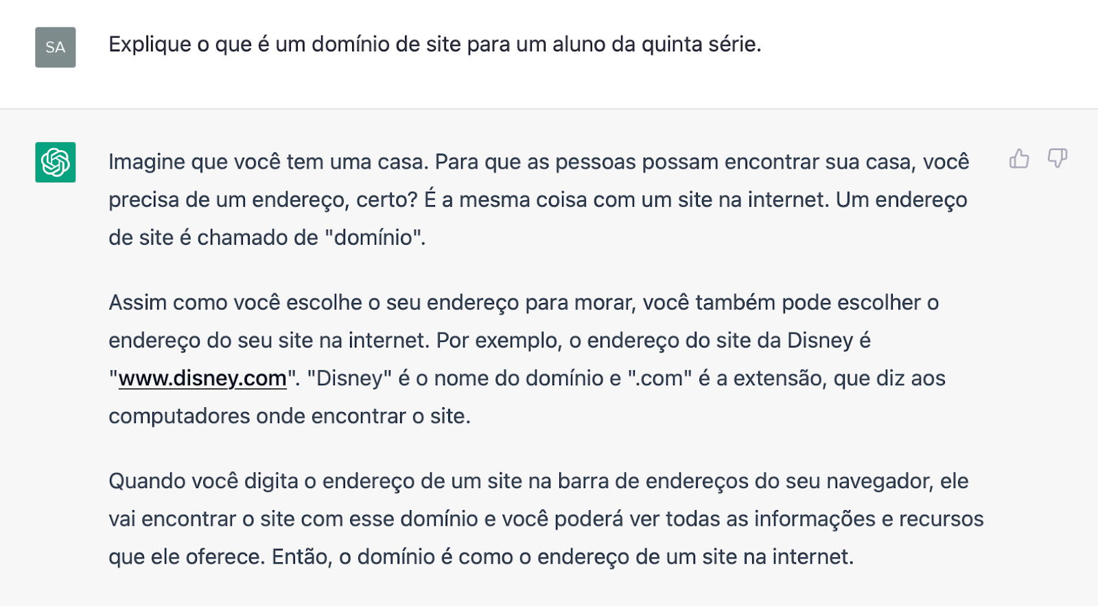 chatgpt explicando o que é domínio de forma que seja acessível para um aluno da quinta série