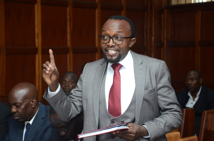 Lawyer Ndegwa Njiru representing auctioneer Zacharia Baraza where auctioneer was to be sentenced for contempt of court over the demolition of a house in Westlands on November 17th 2022./DOUGLAS OKIDDY