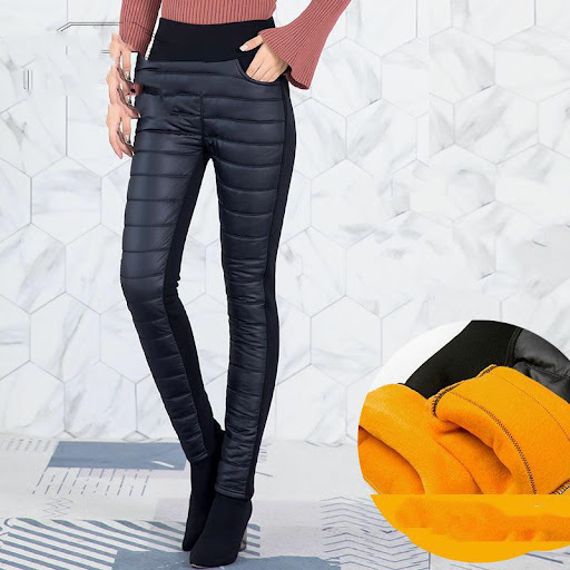 Title 1, Womens Warm High-waisted Down Cotton Trousers ...