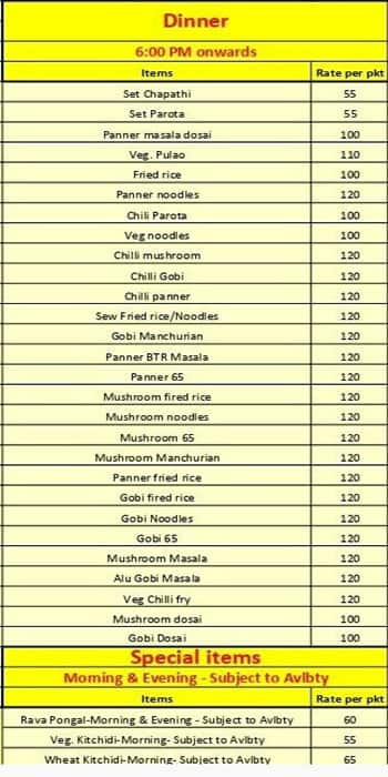 Sagara Cafe menu 