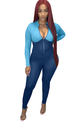 Title 4, Womens Turtleneck Threaded Zip Sports Jumpsuit...