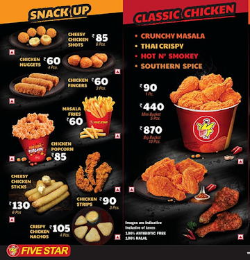 Star Chicken Center menu 