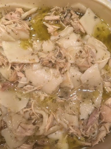 Last meal request?  Chicken and Dumplings!  Hands down, the best comfort food EVER!  My Nanny was from Missouri and was an excellent cook.  This dish will tame the wildest beast.  My hubby murmurs an 