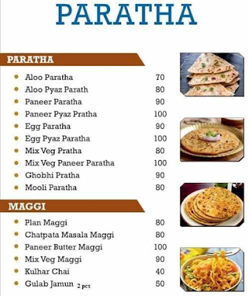 Chandni Chowk Ka Paratha menu 