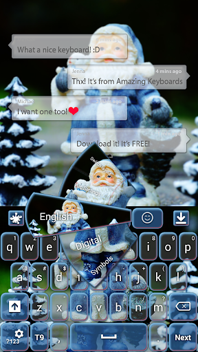 Blue Santa Keyboard