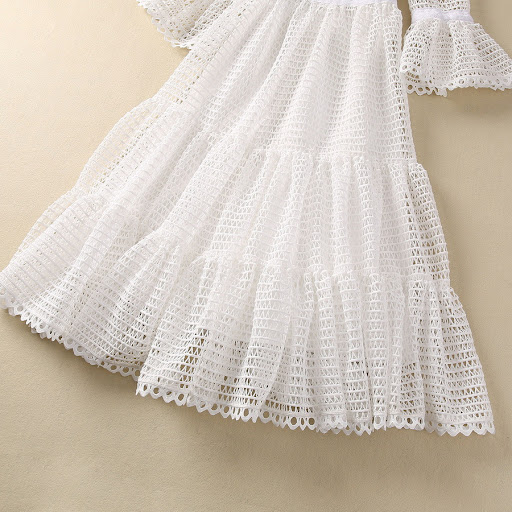 Title 6, Cross V-neck Flared Long Sleeve Dress