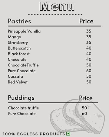 Gupta Bakers menu 