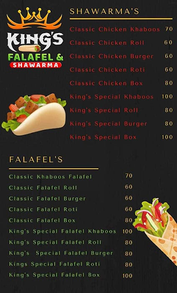 King's Falafel & Shawarma menu 