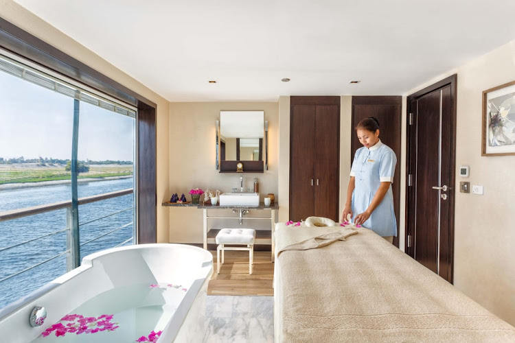 Take time out during your adventure along the Nile River for a spa treatment aboard Oberoi Philae.