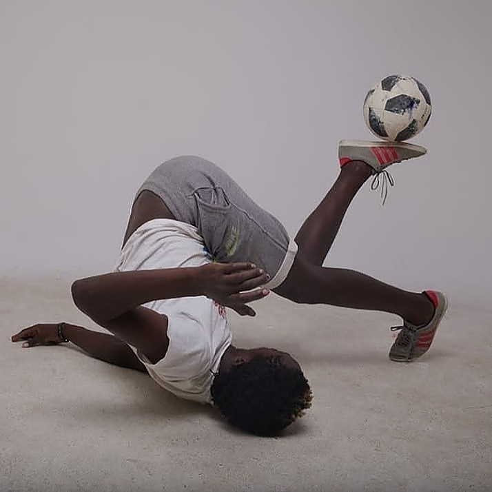 Oscar Litonde juggles the ball in a past event