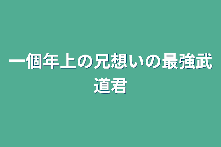 「一個年上の兄想いの最強武道君」のメインビジュアル