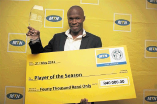 SURPRISED:Bloemfontein Celtic midfielder Letladi Madubanya scooped the team's player of the season award.