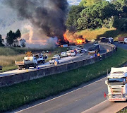 An accident on the N3 south bound, near the Peter Brown off ramp near Pietermaritzburg, has caused a massive traffic jam.