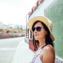 Girl with black glasses