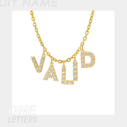 Title 2, Micro Inlaid Brick And Stone 26 Letter Name Nec...